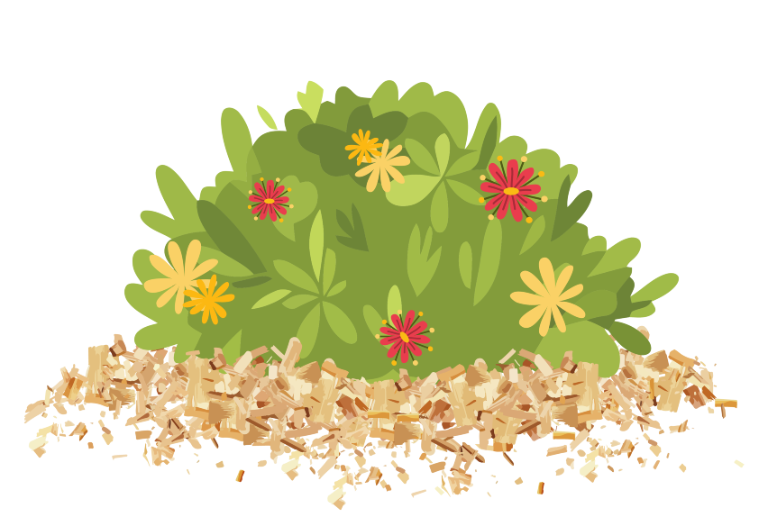Illustration af flis omkring et bed